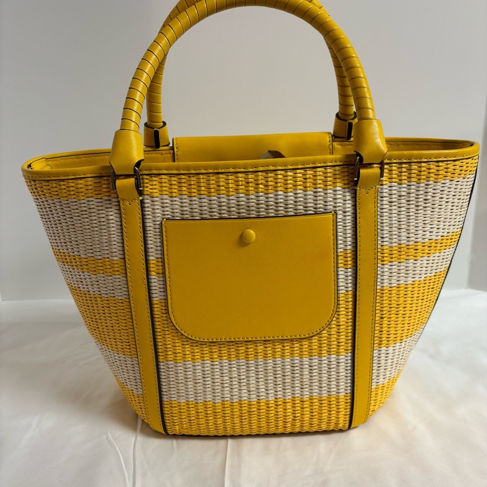 Kate Spade New York Cruise Medium Striped Straw Tote - Picture 2 of 8